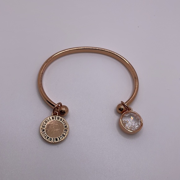 BCBGeneration Women's Metallic Rose Gold Crystal Blessed Cuff Bracelet - Picture 3 of 8